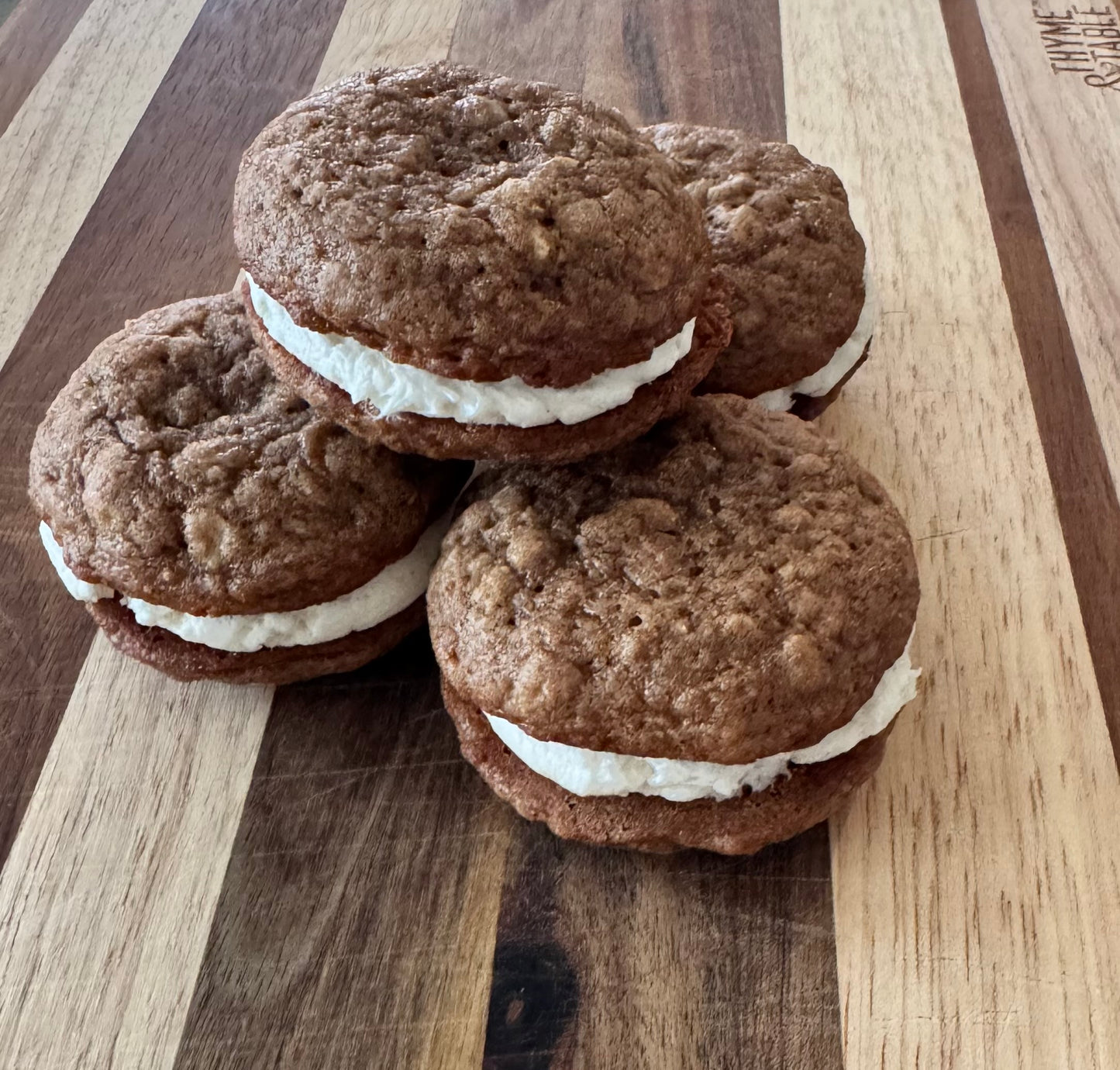 Corn-free oatmeal cream sandwich cookies made with sourdough starter from The Sour Crumb bakery in Madison, Alabama