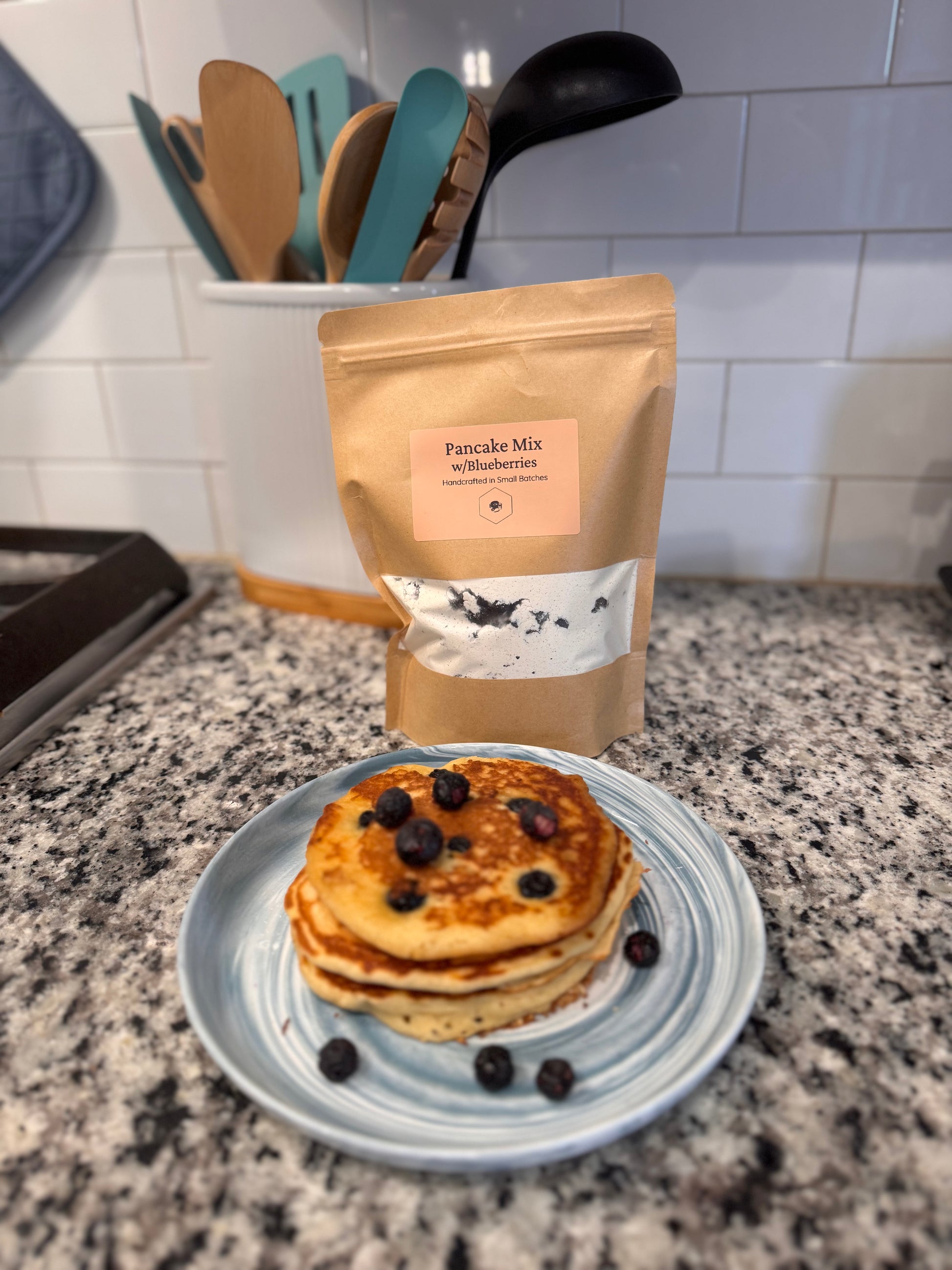 Blueberry sourdough pancake mix from The Sour Crumb cottage bakery