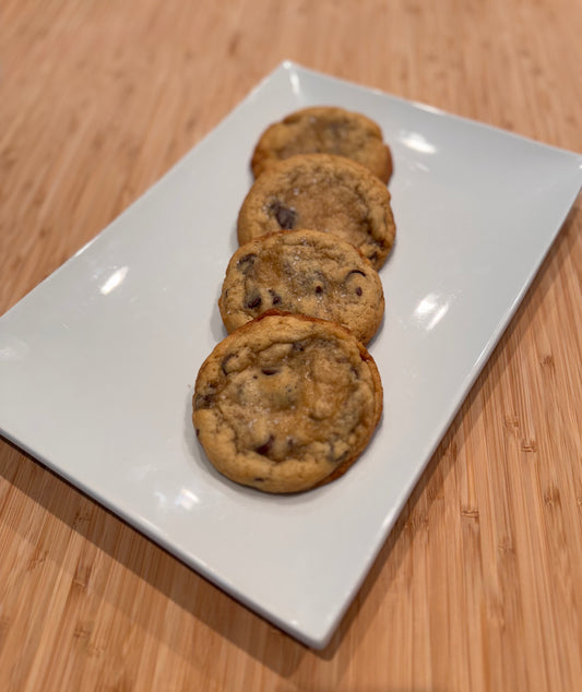 Double chocolate sea salt cookies made with sourdough starter from The Sour Crumb in Madison, Alabama
