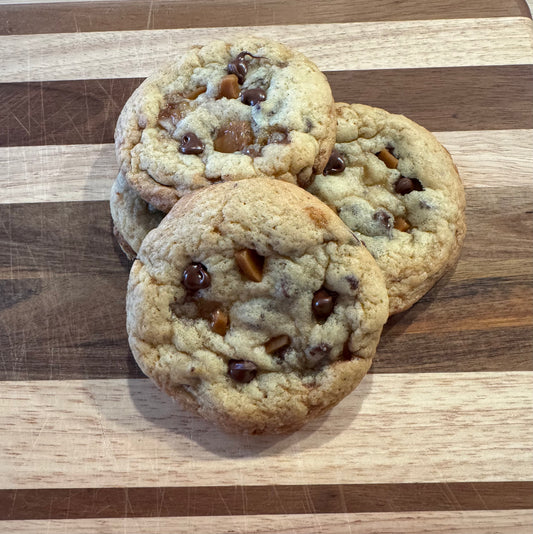 Toffee crunch cookies made with sourdough starter from The Sour Crumb bakery